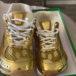 Bottega Veneta Metallic Gold Sneakers